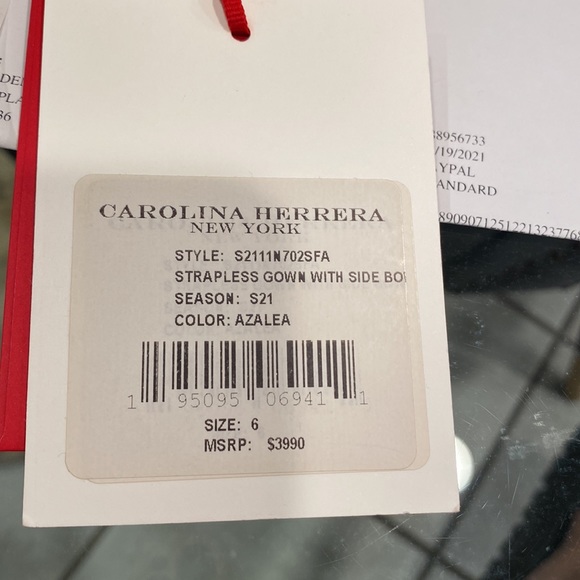 Carolina Herrera strapless draped bow silk gown - Picture 6 of 6